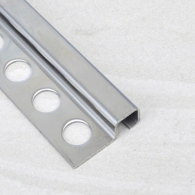 Kıvrımlı Köşe Fayans Profili Gümüş Paslanmaz Çelik Karo Döşeme 10mm Yuvarlak Şekil