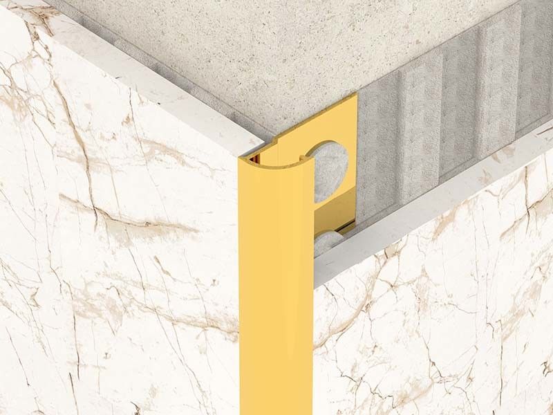 Yuvarlak Açı için Parlak Metal 0.6mm Paslanmaz Çelik Çeyrek Yuvarlak Trim