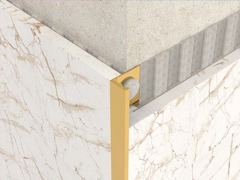 Parlak 2.5m Paslanmaz Çelik Karo Trim Gümüş Metal Dekoratif Bullnose Bordür
