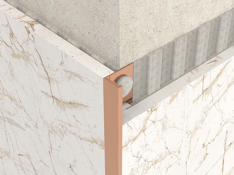 Parlak 2.5m Paslanmaz Çelik Karo Trim Gümüş Metal Dekoratif Bullnose Bordür