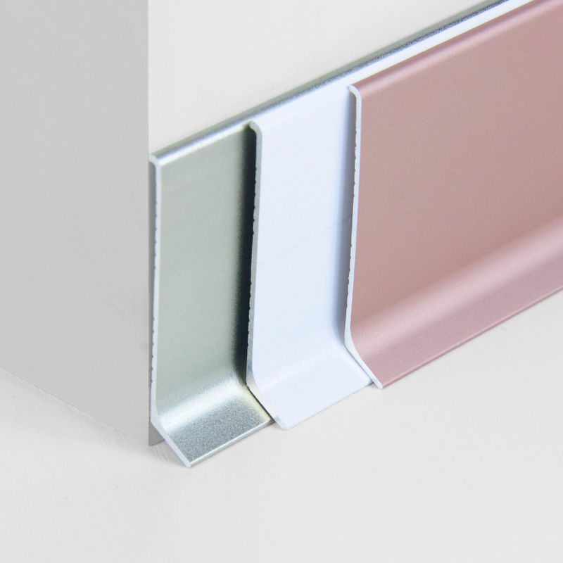 Duvar Kenar Koruması için Fırçalanmış Gümüş Alüminyum Süpürgelik 60mm